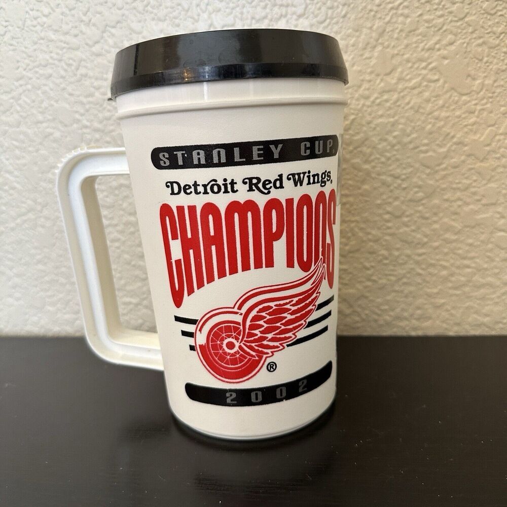 2002 Detroit Red Wings Stanley Cup Super Thermo Insulated 22 Oz Mug Hockey NHL